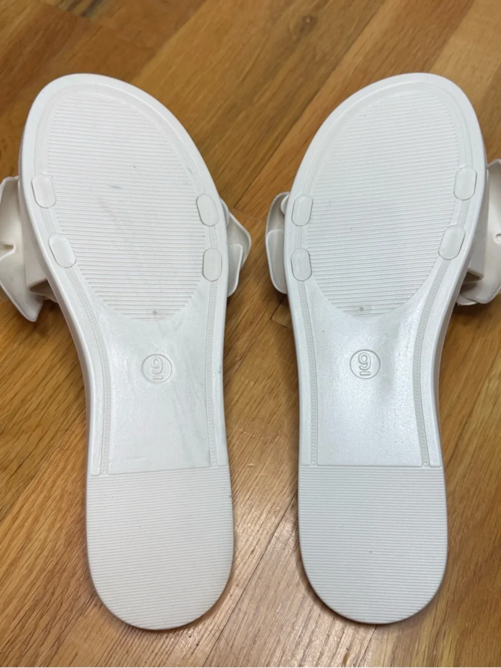 Shade & Shore Mallory Floral Jelly Slide Sandals White Women's Size 9